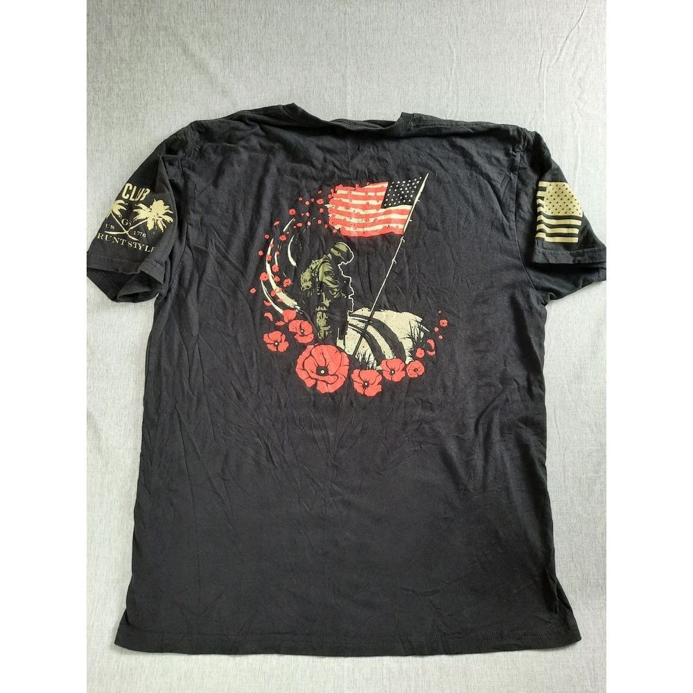 Grunt Style US 1776 Men XL Graphic Art Flower Logo Tee Shirt Short Sleeve Cotton